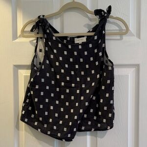 Navy and White Geometric Women's Tank Top